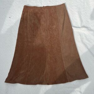 Metro Wear Vintage Faux Suede Paneled A-Line Skirt - Size 8